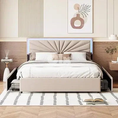 Beige Bed