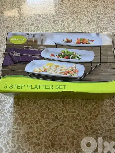ONEMORE Porcelain/ 3 Step Platter Set
