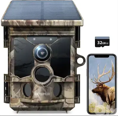 CEYOMUR 4K 30fps Solar Trail Camera, WiFi Bluetooth 46MP/4$ delivery