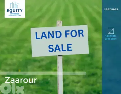 1050 SQM Land For Sale In Zaarour أرض للبيع #CK233313