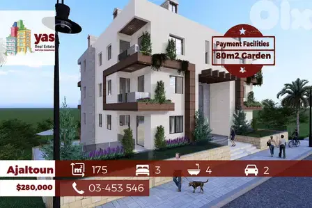 Ajaltoun 175m2 | 80m2 Garden | Under Construction | Pyt Facilities |