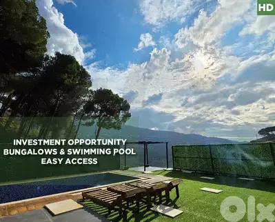 bungalows -swimming pool | Mountain View Kfarmatta - Aley REF#HD130021