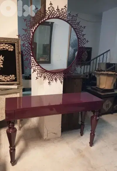 Console and metal mirror