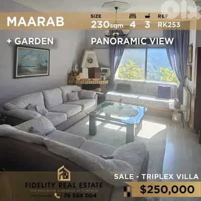 Villa for sale in Maarab RK253 فيلا للبيع في معراب