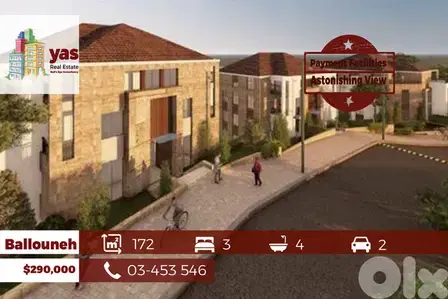 Ballouneh 172m2 | Flat | Payment Facilties | Prime Location | GA