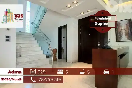 Adma 325m2 | Rent | Furnished Duplex | Panoramic View | IV