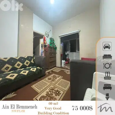 Ain El Remmeneh | 1 Bedroom Apart | Elevator | 3rd Floor | Prime Area