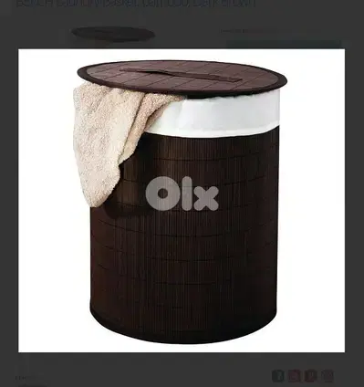 ridder bamboo laundry basket 37x50 cm