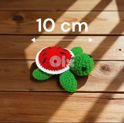 handmade crochet amigurumi watermellon turtle