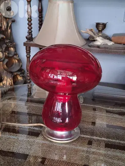 vintage mushroom shaped glass lamp