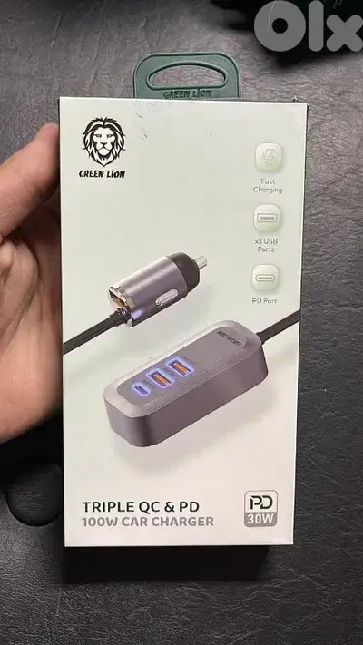 Green lion triple QC&PD 100w car charger