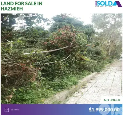 1532m2 Residential land for sale in Hazmieh - أرض للبيع في الحازمية