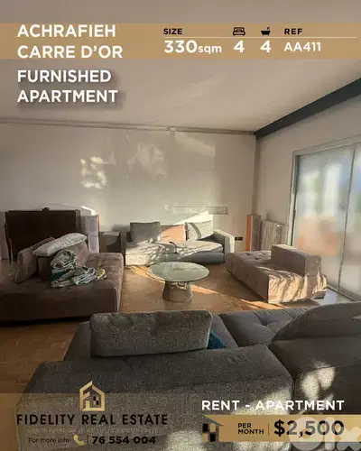 Apartment for rent in Achrafieh AA411 شقة  للإيجار في الأشرفية