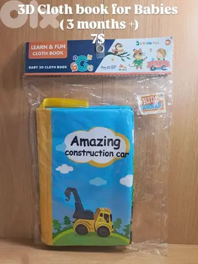 3D cloth book for toddlers new, 5$ each