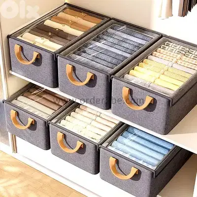 Folding Clothes Organizer Box — Dust-Proof Multipurpose Storage w/ Lid