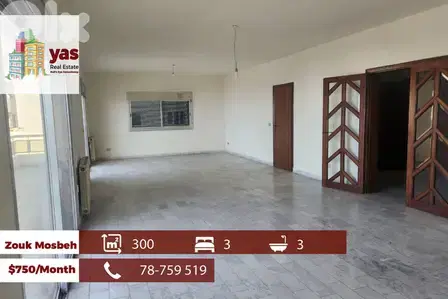 Zouk Mosbeh 300m2 | Rent | Calm Street | Open View | JA