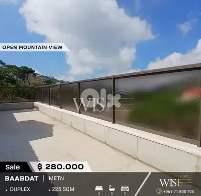 Stunning 225 SQM Duplex for SALE in Baabdat!