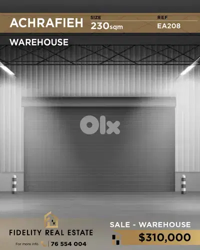 Warehouse for sale in Achrafieh EA208 مستودع  للبيع في الأشرفية