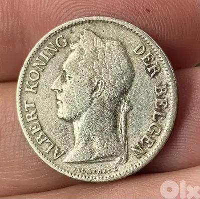 عملة عملات قديمة ٥٠ سنتيم الكونغو اثناء الاحتلال البلجيكي سنة ١٩٢٨