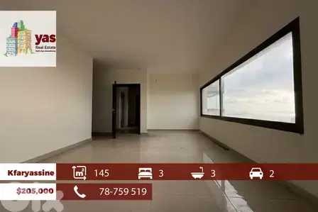 Kfaryassine 145m2 | Brand New | High End | Partial Sea View | EH/TO