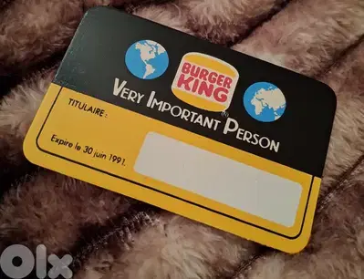 Burger king ticket very important person 1991