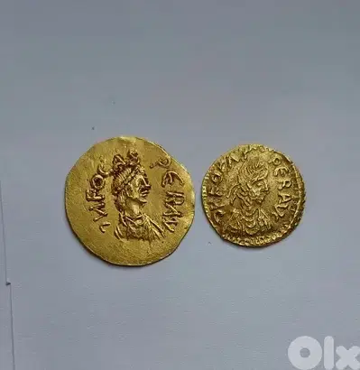 Set of Two Eastern Roman Gold Tremissis Emperor Focus 601 AD
