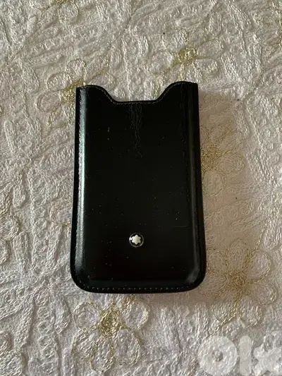 mont blanc leather pouch 12cm x 7.5 cm