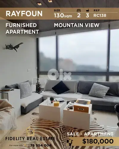 Apartment for sale in rayfoun RC138 شقة  للبيع في رايفون