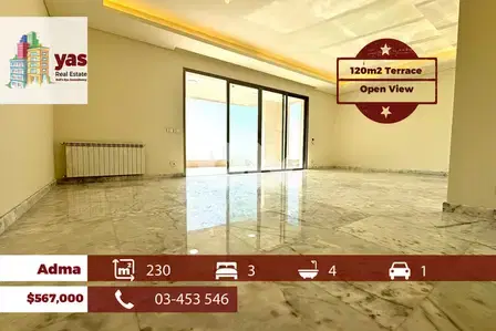 Adma 230m2 | 120m2 Terrace | Excellent Condition | Modern | OH