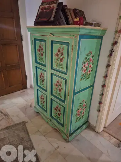 vintage cabinet hand made painting