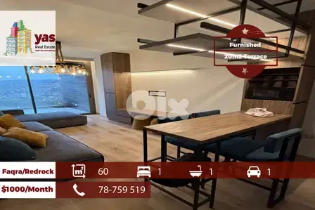Faqra/Redrock 60m2 | 20m2 Terrace | Furnished Chalet | Calm Area | DA