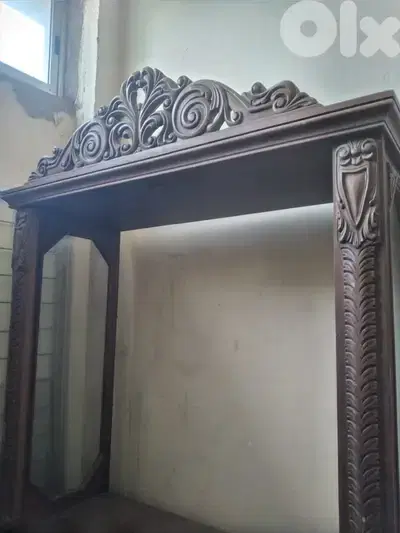 Vintage antique dining table , vitrine and dressoir