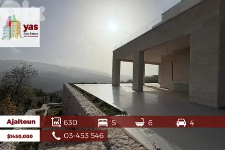 Ajaltoun 630m2 | Villa | 1100m2 Land | Panoramic View | High-End |