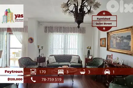 Reyfoun 170m2 | Furnished Apartment | Private Street | Classic | DA