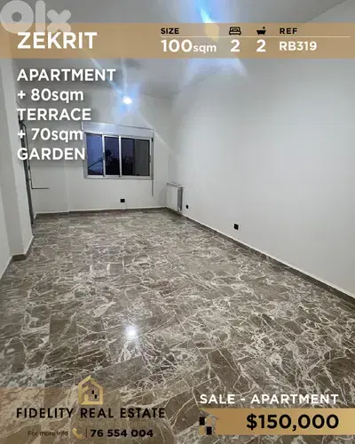 Apartment for sale in Zekrit RB319 شقة للبيع في زكريت