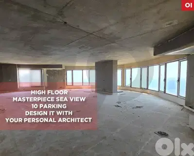 Masterpiece Sea View | High Floor in rawche/الروشة REF#OI123710