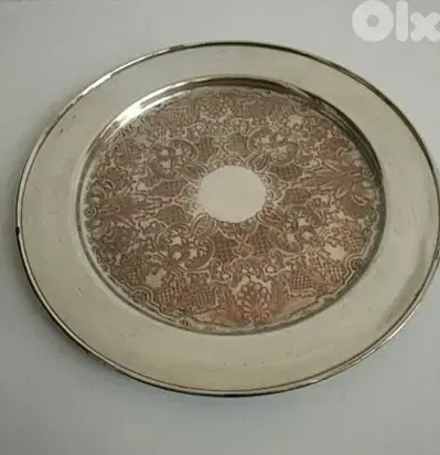 Old silver-plated tray plate (Made in England) - Not Nogotiable