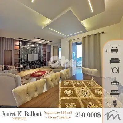 Jouret El Ballout | Signature 140m² + 65m² Terrace | Building Age 5
