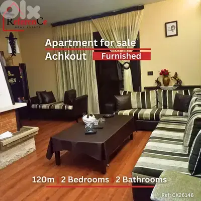 Furnished apartment for sale in Aachqout شقة مفروشة في عشقوت