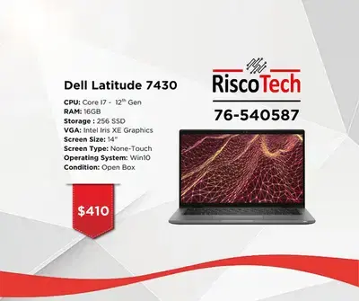 Dell Latitude 7430 14” - Core i7-12th – RAM 16GB – SSD 256GB - لابتوب