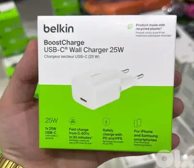 Belkin Boostcharge usb-c wall charger 25w 2pin white 10$