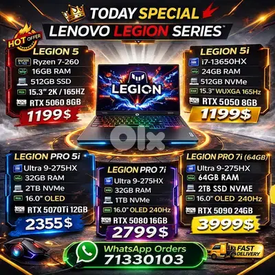 LENOVO LEGION GAMING LAPTOPS COLLECTION