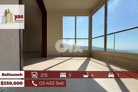 Ballouneh 215m2 | 25m2 Terrace | High-end | Sea view | Prime Location
