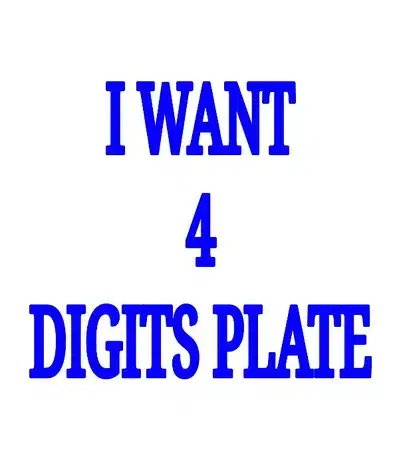 I WANT 4 DIGITS PLATE