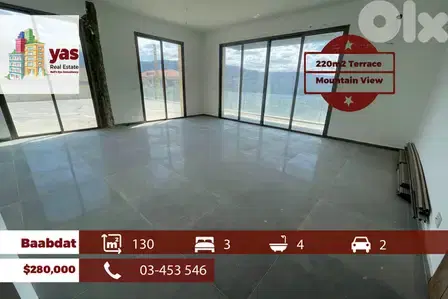 Baabdat 130m2 | 220m2 Terrace | Calm Area | High End | TCH