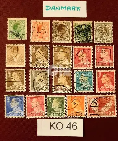 Danmark 1950's set of x 20 stamps Lot# KO-46