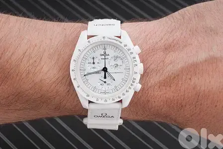 omega x swatch mission to the moonphase white snoopy