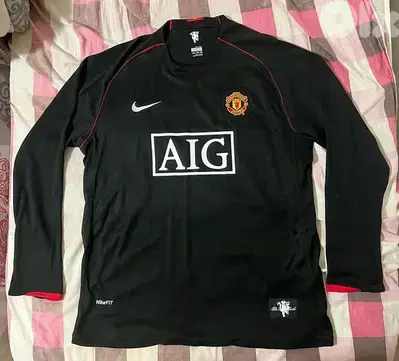 Manchester United third kit 2009 black long sleeve nike kit