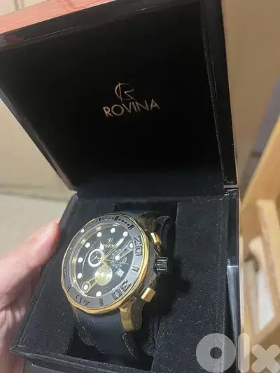 ROVINA full chronograph rubber authentic swiss watch