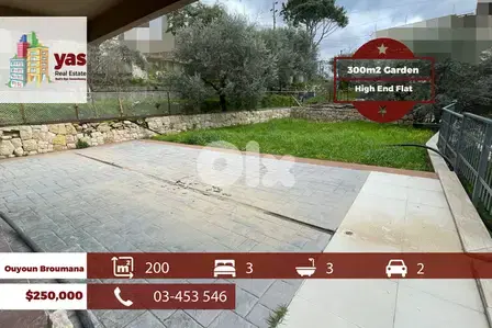 Ouyoun Broumana 200m2 | 300m2 Garden/Terrace | High End | New | TCH